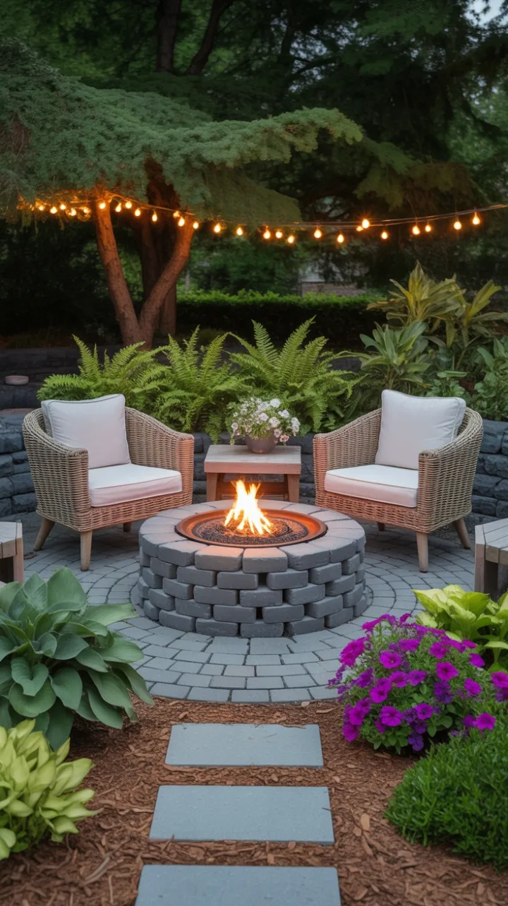 Twilight Retreat Around a Cozy Stone Fire Pit