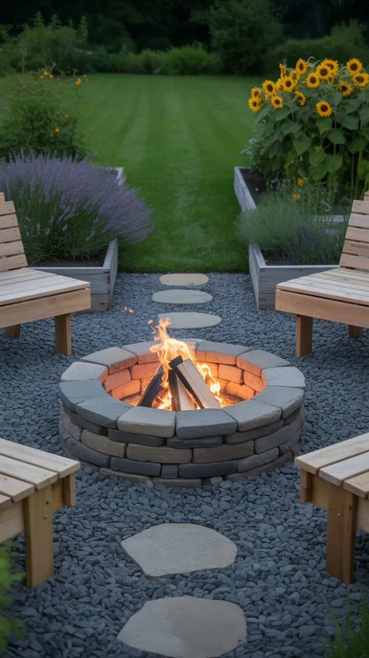 Golden Evenings Around the Lavender Firepit