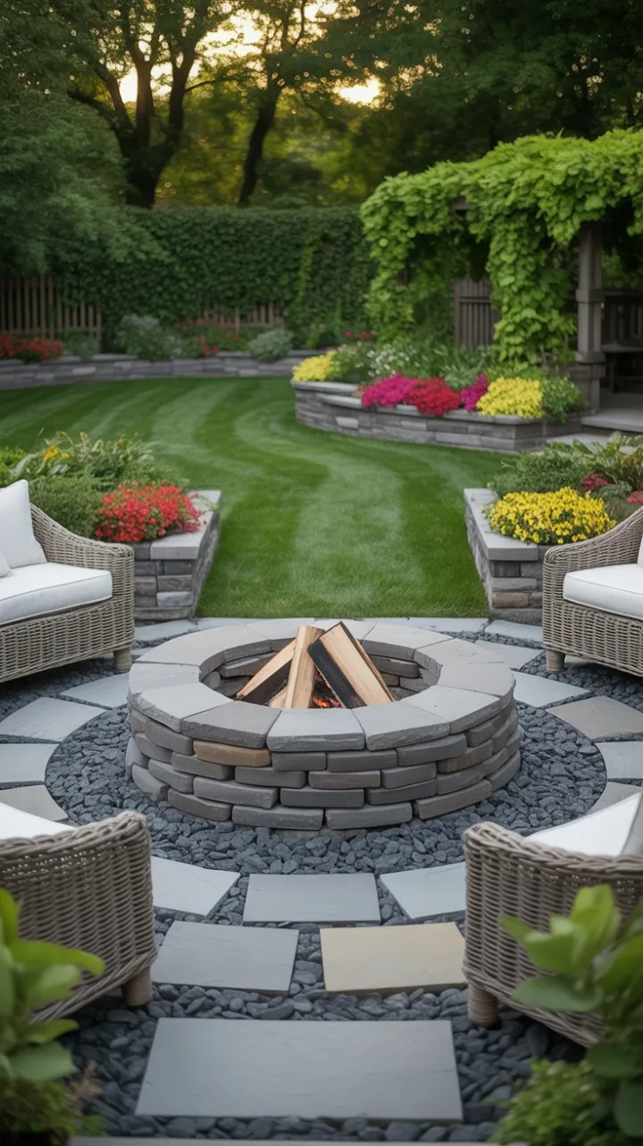 Golden-Hour Evenings Around the Riverstone Fire Pit