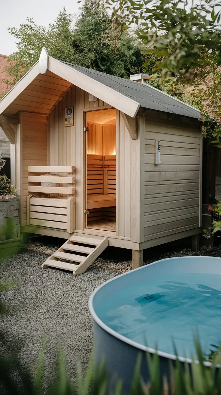 Find serenity in a private outdoor sauna and cold plunge, nestled amidst nature.