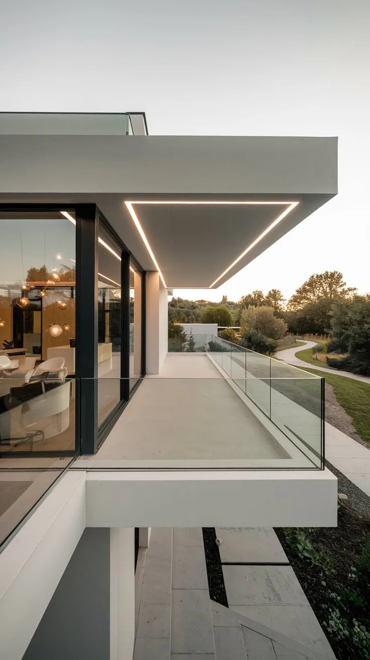 Embrace modern living in this elegant abode, where clean lines and soft lighting create an inviting atmosphere amidst serene surroundings