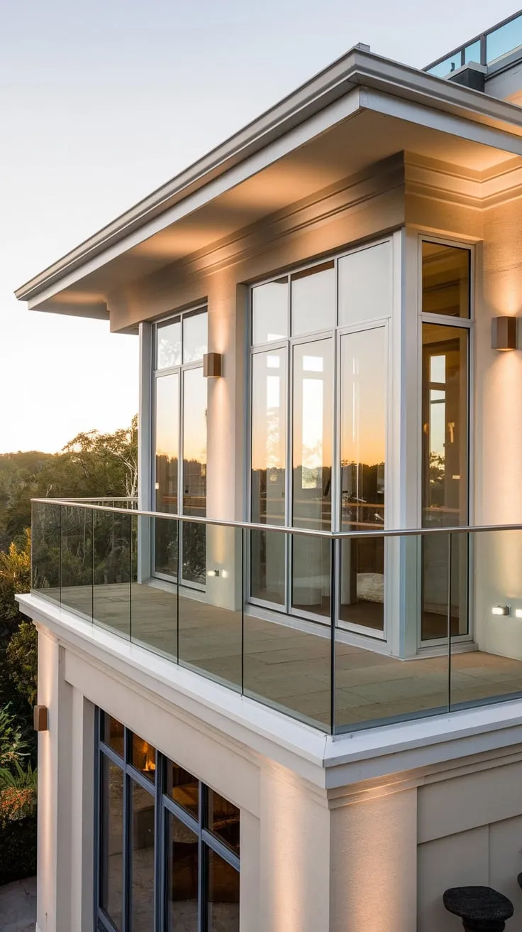 Embrace the allure of contemporary living with a stunning glass balcony and picturesque surroundings that inspire tranquility