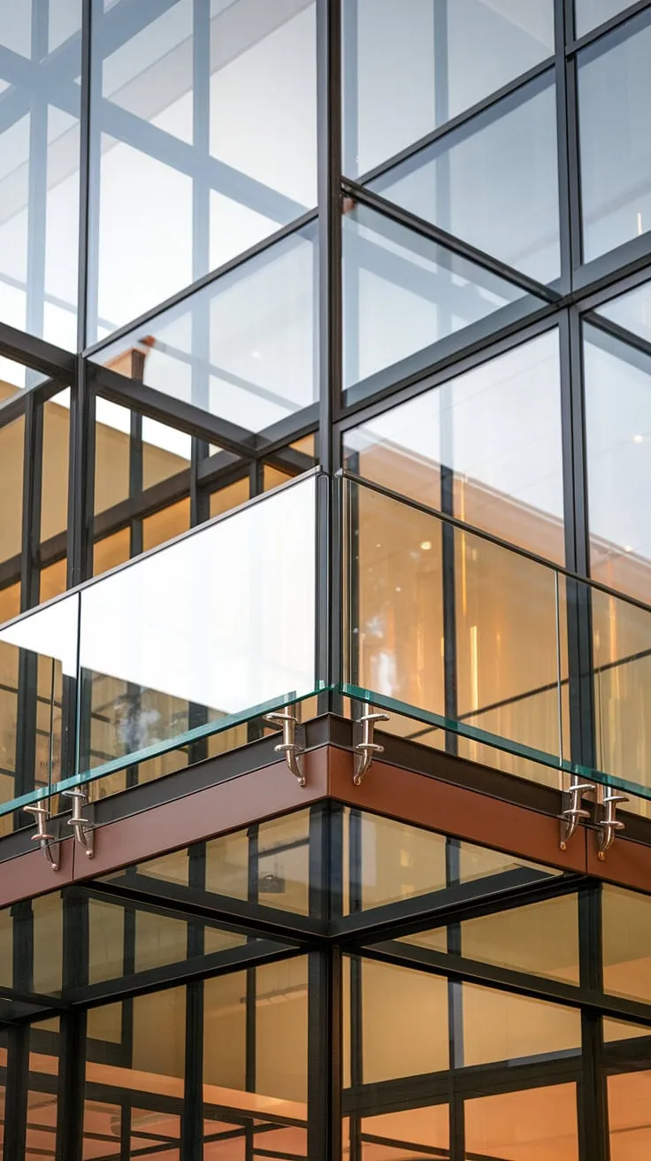 Experience breathtaking views without compromise. This balcony enclosure features a sleek glass balustrade, constructed from robust safety glass and tempered glass panels. The glass partition provides privacy while maintaining an open feel.  The durable glass panels ensure effortless glass maintenance, making this a low-maintenance yet high-impact balcony design, showcasing the best in balcony glass and glass installation.