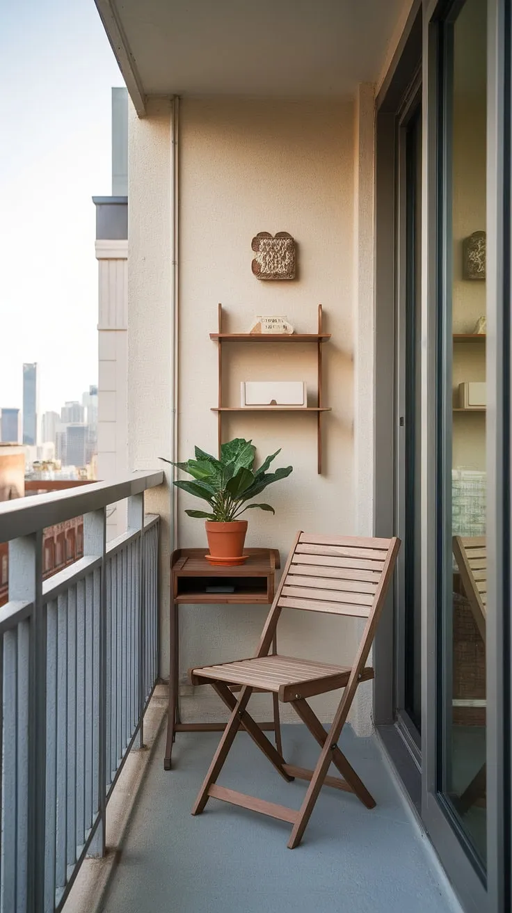 Escape the everyday in this tranquil balcony office.  Clever small balcony decoration maximizes space and style, offering inspiring office balcony ideas perfect for a condo or apartment.  These outdoor balcony office ideas transform a small patio into a productive and relaxing haven, showcasing smart condo terrace ideas and small outdoor balcony ideas for ultimate city living.