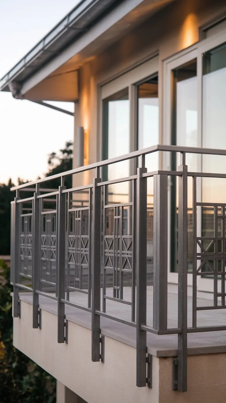 A tranquil atmosphere surrounds your home, its high balcony framed by a metal railing and promising scenic vistas