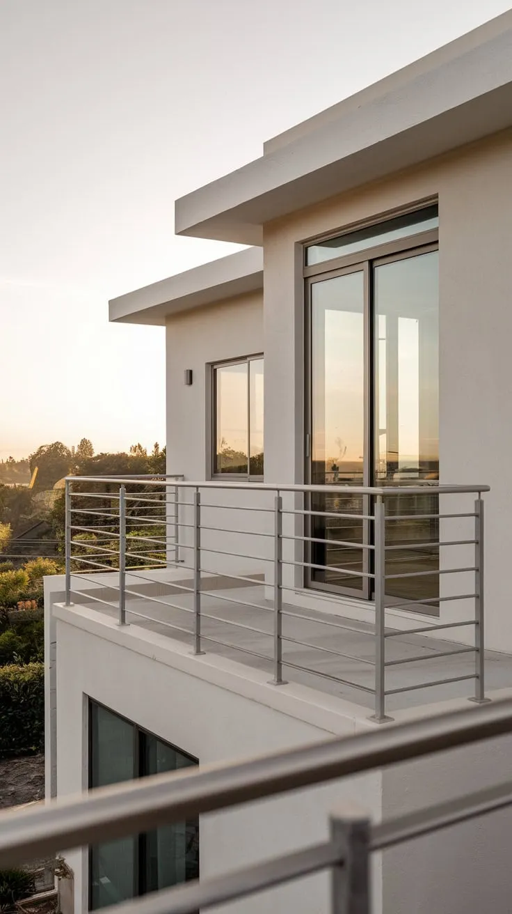 Embrace minimalist elegance with a pristine design and a stylish balcony that invites tranquility