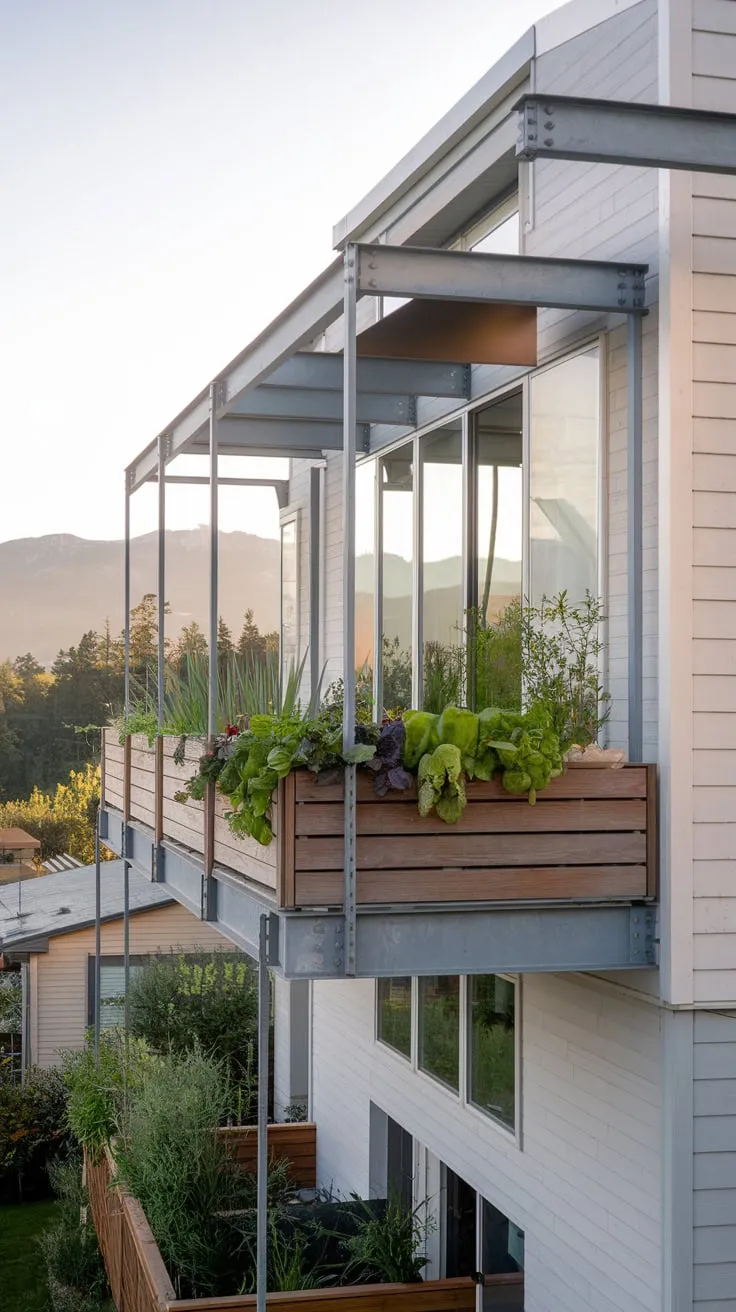 Transform your lifestyle with a modern home featuring a balcony vegetable garden and breathtaking mountain views