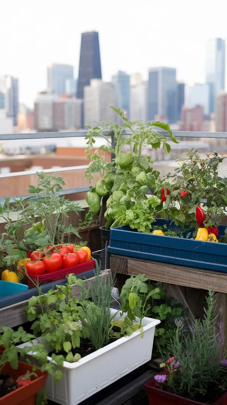 Transforming a small urban space into a thriving edible oasis. This balcony vegetable garden showcases the beauty and bounty of container gardening, proving that even the smallest balcony can support a vibrant array of tomatoes, peppers, and herbs.  Vertical gardening maximizes space, while thoughtful balcony garden design and regular balcony garden maintenance ensure a bountiful harvest.  Perfect for beginners, this organic balcony garden exemplifies sustainable gardening and offers plenty of balcony gardening ideas for growing vegetables on a balcony.  It's a testament to the joys of small space gardening, patio gardening, and vegetable gardening in containers.