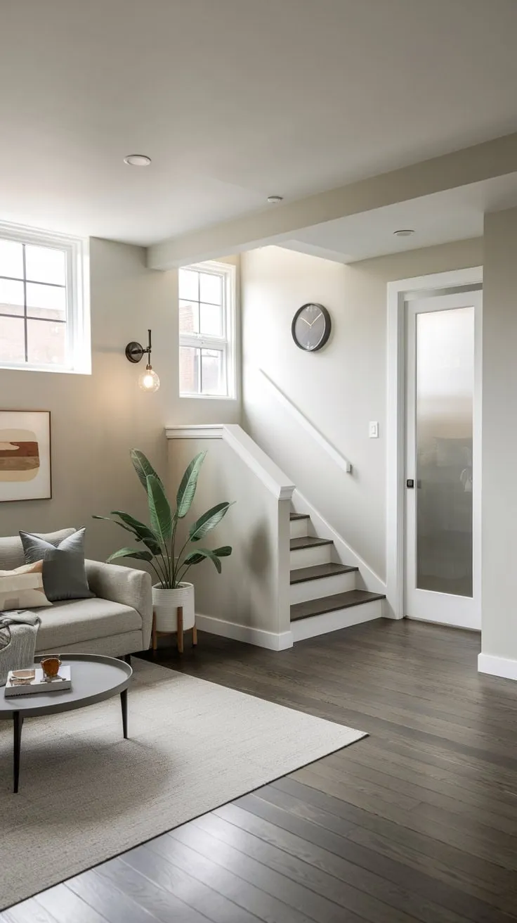 Modern Minimalist Basement Apartment with Natural Light