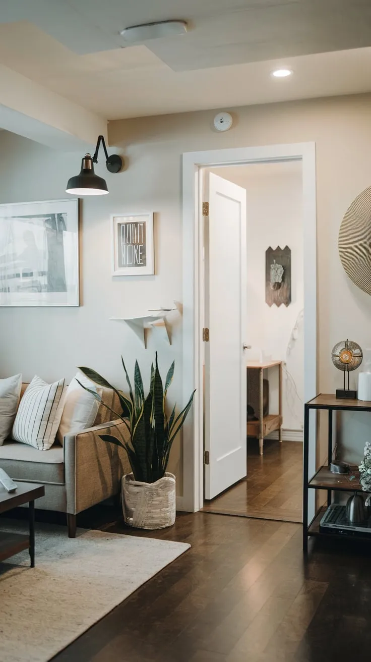 Stylish Modern Basement Apartment with Cozy Living Area