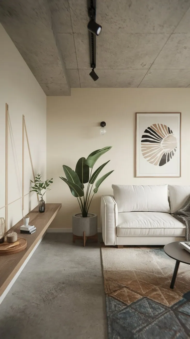 Sleek Minimalist Basement Apartment with Soft Lighting