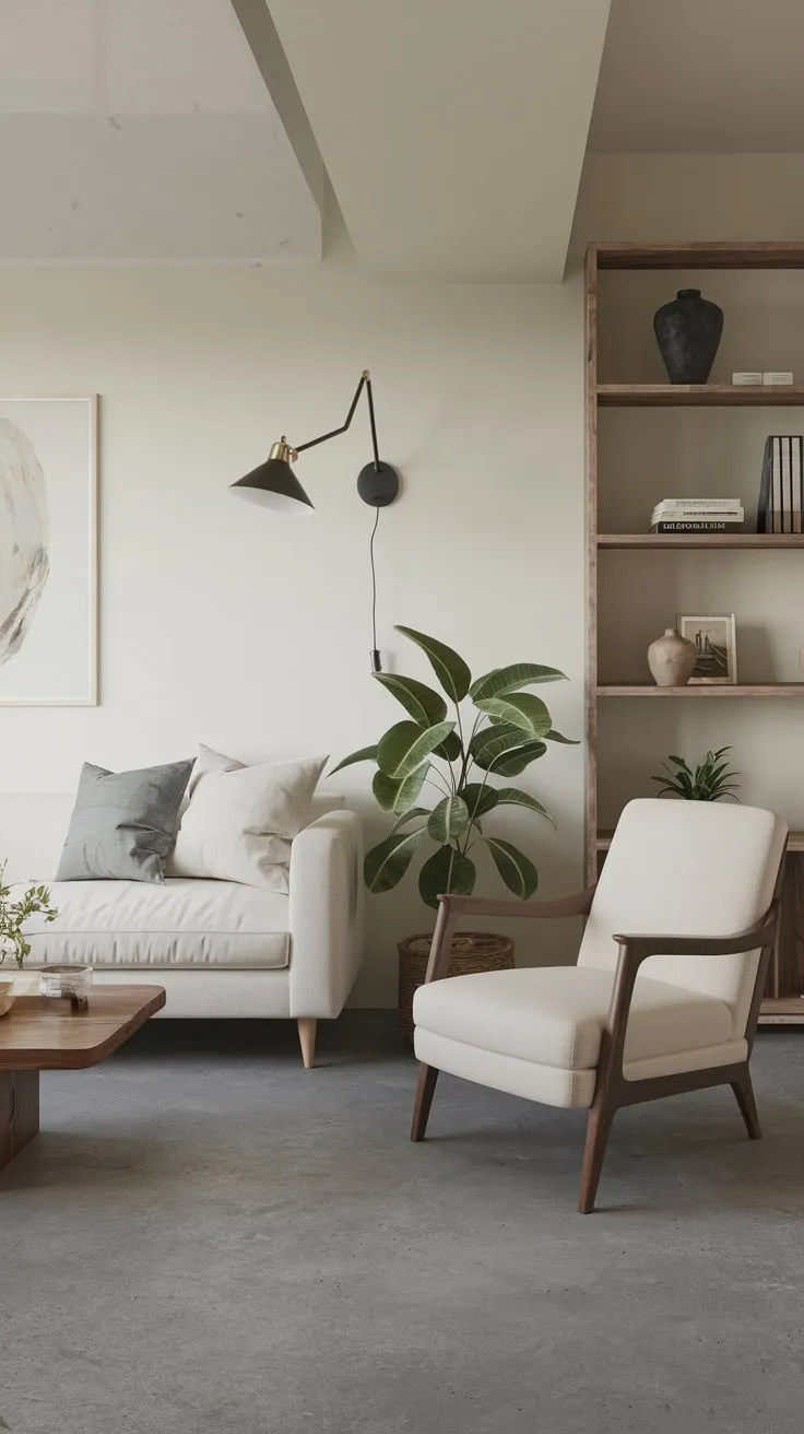 Stylish Modern Basement Apartment with Cozy Decor Elements