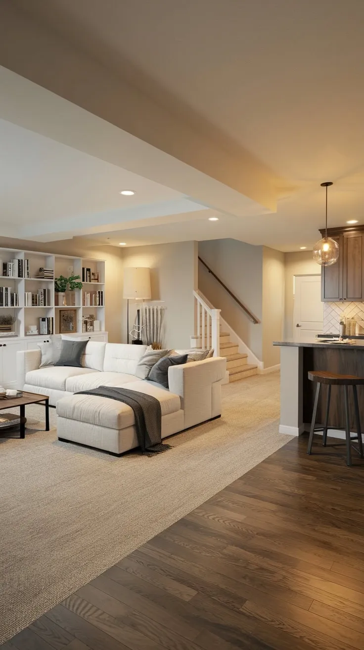 Stylish Modern Basement Apartment with Cozy Living Space