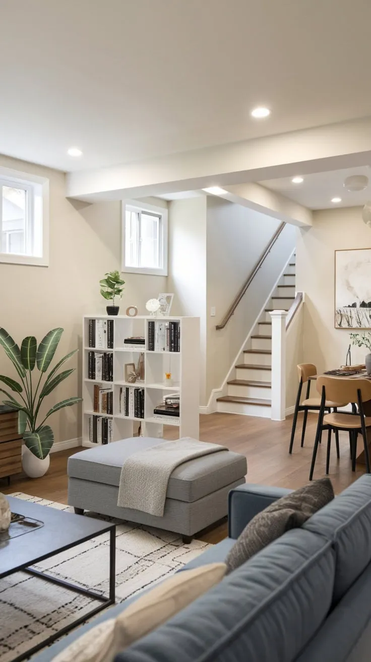 Stylish Modern Basement Apartment with Cozy Living Space