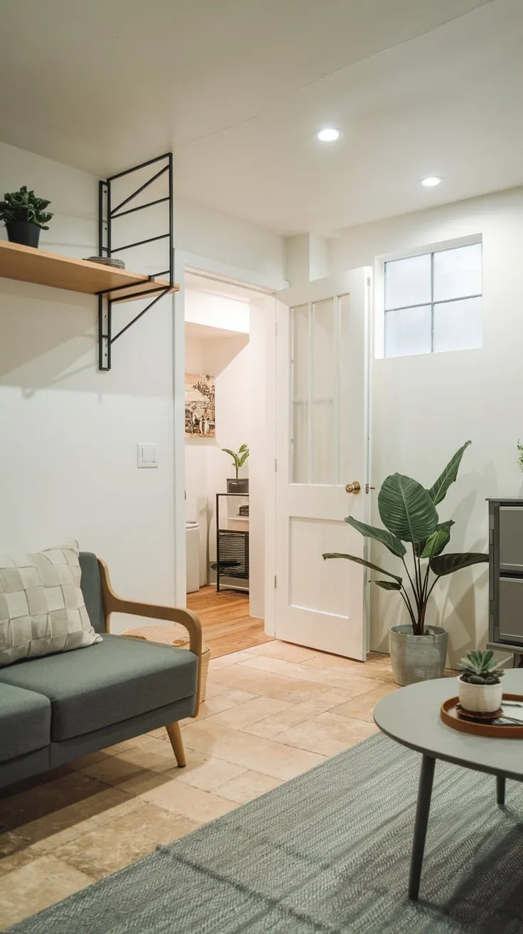 Stylish Modern Basement Apartment with Cozy Living Space