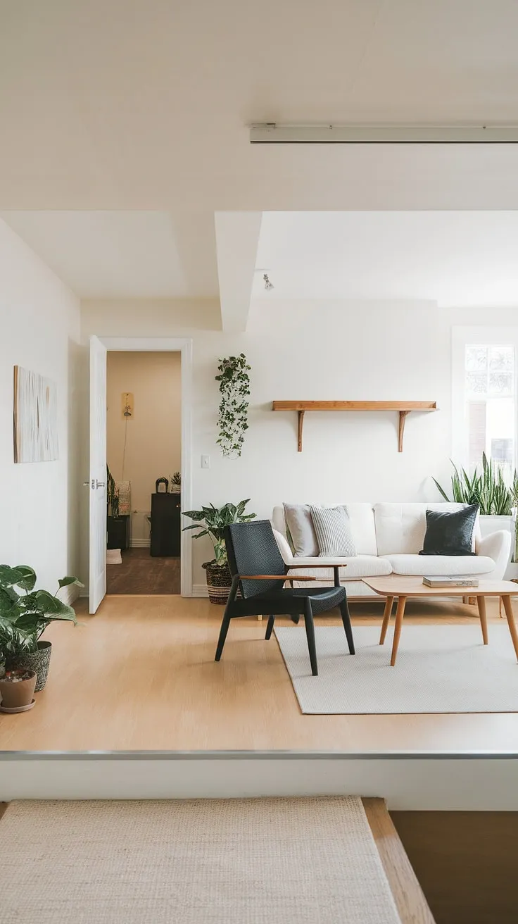 Sunlight streams into this bright and airy walkout basement apartment, transforming this self-contained basement apartment into a stylish garden apartment.  The modern design, complete with a comfortable living area and convenient access to the outdoors, makes this lower level apartment feel anything but subterranean; it's the perfect in-law apartment or a cozy retreat.
