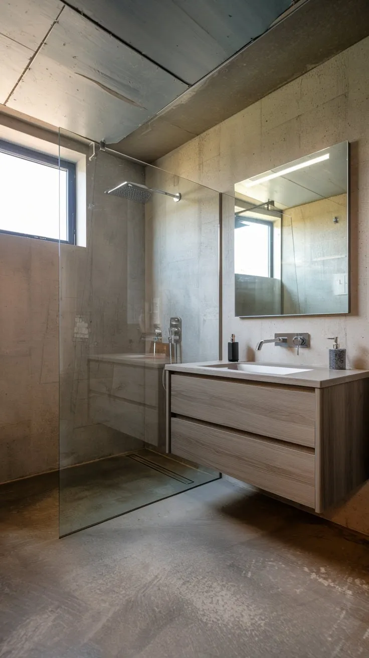 Sleek Modern Basement Bathroom Featuring Walk-In Shower