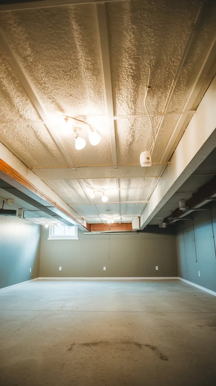 This low ceiling basement, with its exposed basement ceiling joists and textured basement ceiling paint, presents a unique challenge.  While the basement ceiling height might seem limiting, strategic basement ceiling repair and the addition of basement ceiling tiles could dramatically improve the space.  A well-placed basement ceiling fan helps circulate air, and proper basement ceiling insulation would enhance comfort.  The current basement ceiling drywall provides a clean canvas for future improvements.