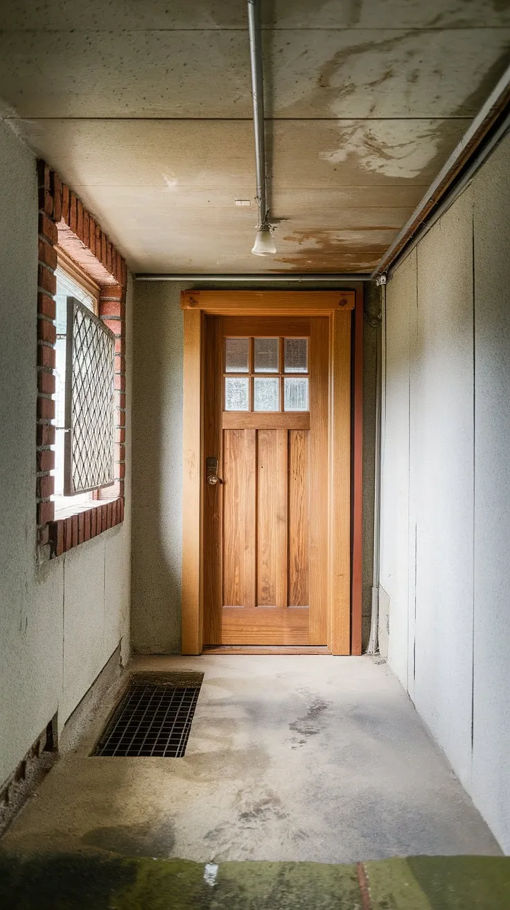 A forgotten basement entrance, its cracked walls and damp air whispering tales of time. The basement egress window and sturdy basement doors promise a hidden space ripe for a basement redo, a chance to transform this forgotten corner into something extraordinary.