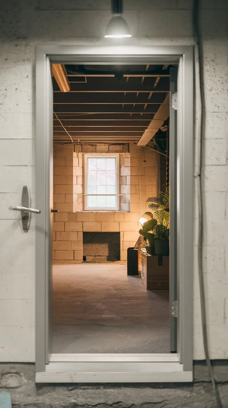 This basement entrance, complete with egress window and window wells, hints at a basement conversion or basement redo in progress. The potential is undeniable.