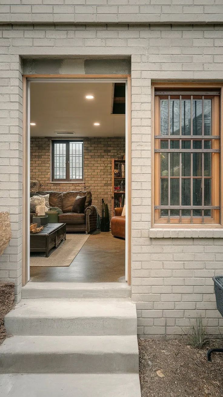 This basement entrance, complete with egress window and strategically placed basement window, hints at a successful basement conversion or perhaps a cozy basement redo. The ample natural light streaming in through the window wells speaks volumes.