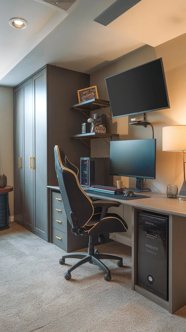 Level up your downtime in this classy basement game room. Small home game room doesn't mean small on style; this narrow game room proves it with smart gaming furniture ideas.
