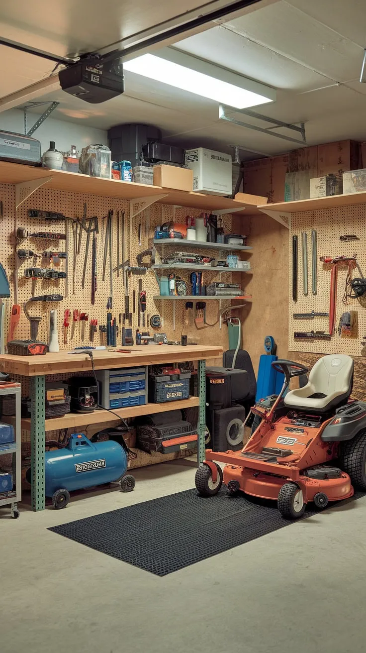 This basement garage transformation is the ultimate garage workshop layout, showcasing smart garage organization and DIY garage renovation ideas. Garage storage inspiration at its finest, with practical garage workshop plans for maximizing space.