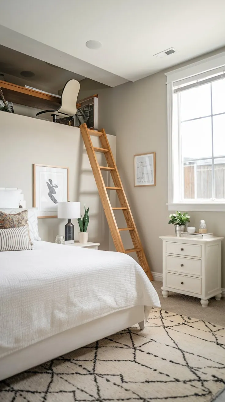 Charming Basement Guest Bedroom with Cozy Loft Space