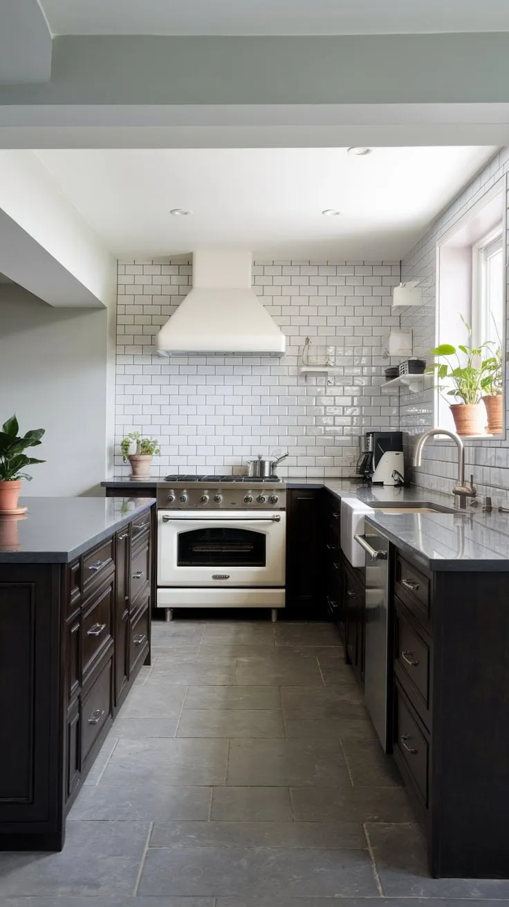 Sleek Modern Basement Kitchen with Dark Finishes
