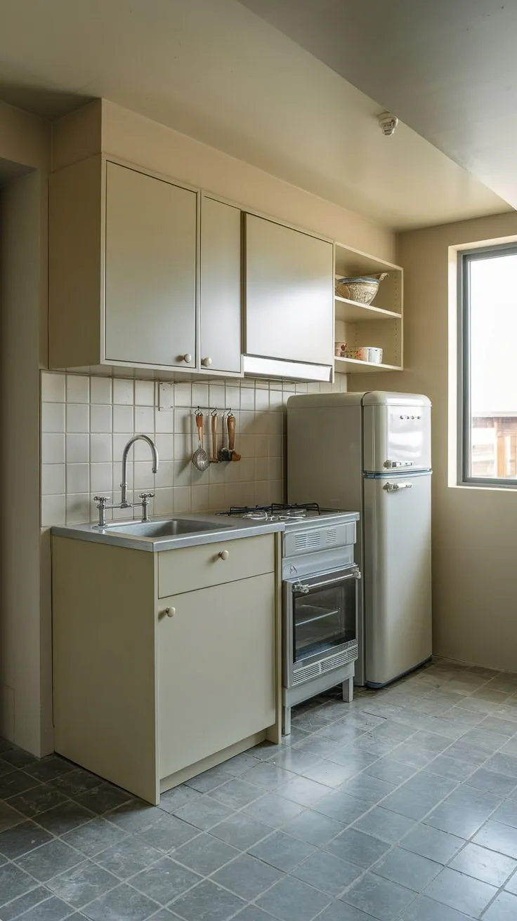 Charming Basement Kitchenette with Modern Appliances and Design