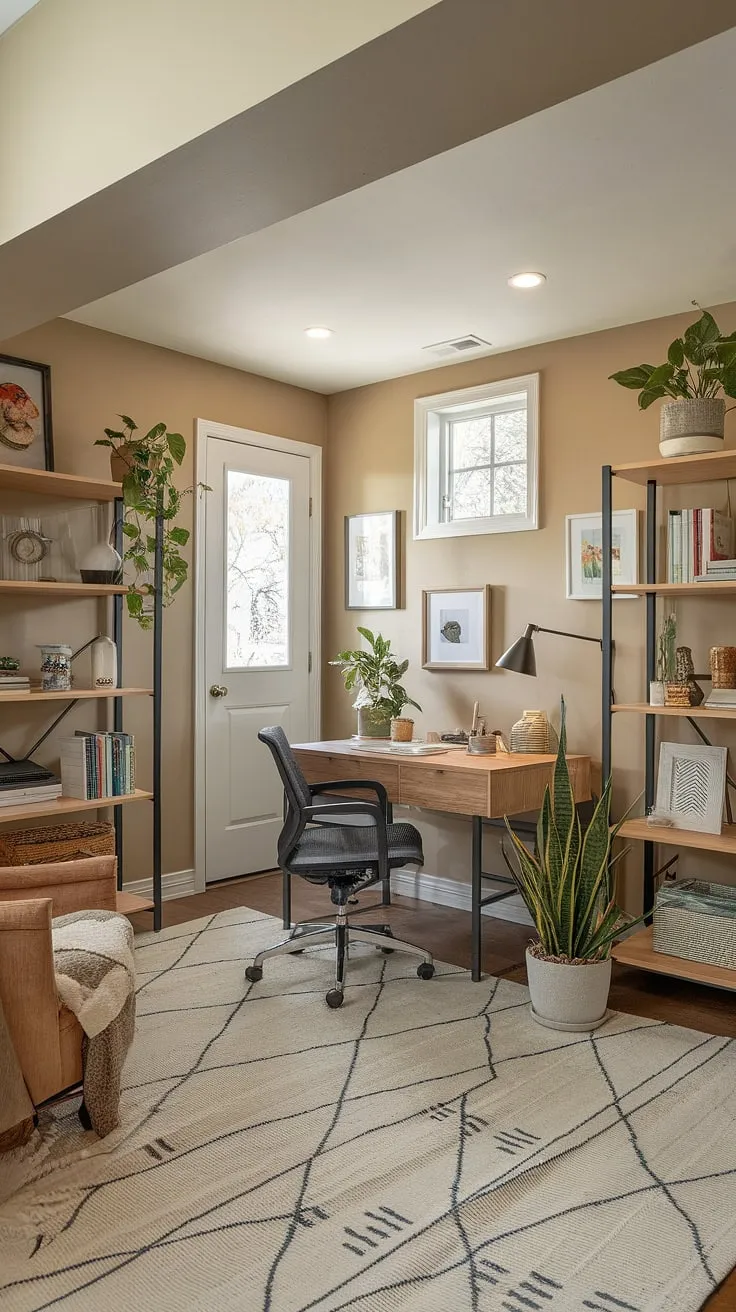 This basement renovation transformed a forgotten space into a thriving home workspace.  The ergonomic workspace, complete with carefully chosen office furniture and thoughtful workspace organization, fosters productivity and inspires creativity.  This basement office, a perfect basement studio for remote work, is a testament to effective office design and the joys of working from home.