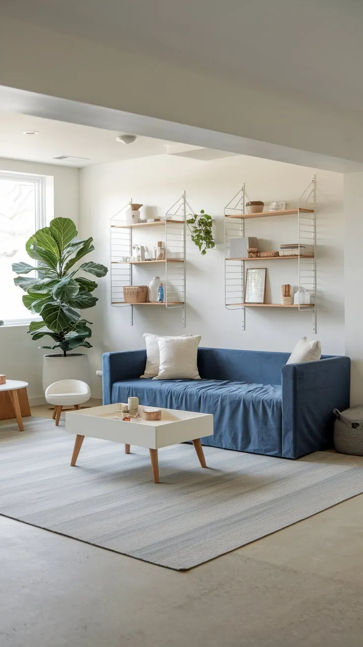Stylish Modern Basement Playroom with Cozy Decor