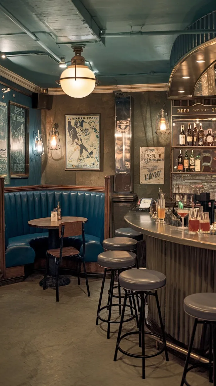 Charming Vintage Speakeasy Basement with Cozy Atmosphere