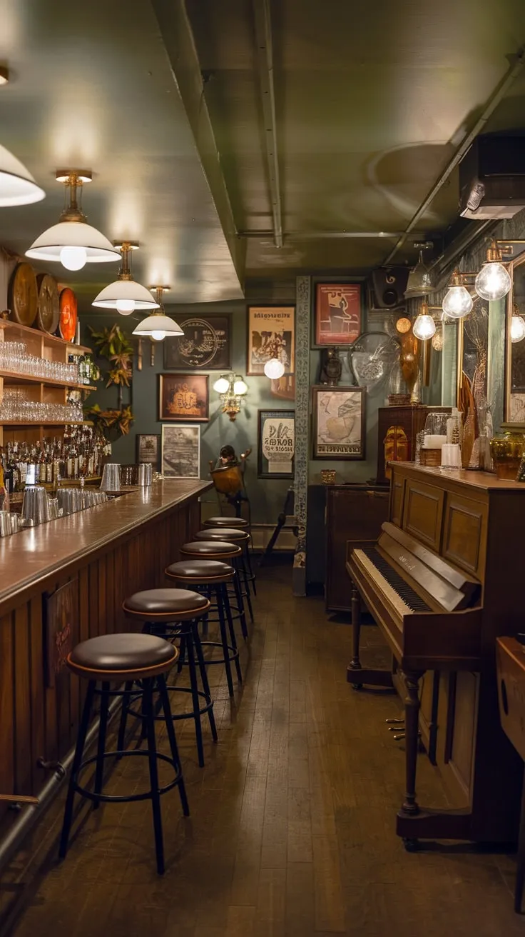 Charming Vintage Speakeasy with Warm Intimate Ambiance