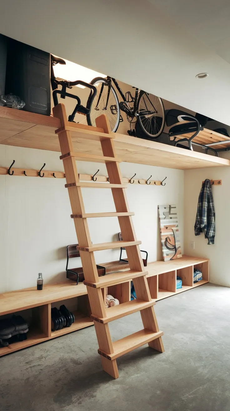 Stylish Modern Basement Storage with Cozy Loft Area