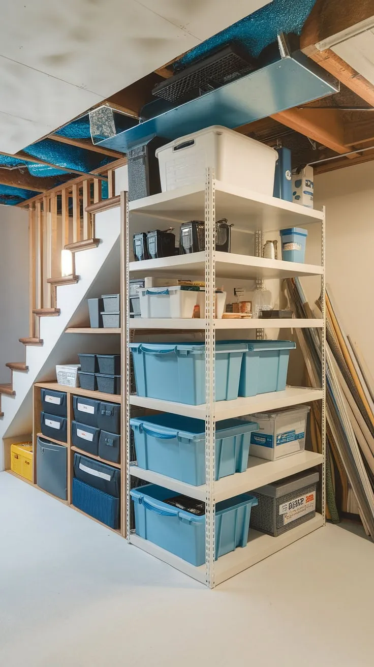 Basement renovation goals! This stunning transformation proves that even a basement can be a haven of organization.  Effective basement storage solutions, including custom shelving and strategic use of storage containers and boxes, create a functional and aesthetically pleasing space.  The clever use of under stairs storage and attention to basement waterproofing demonstrate thoughtful planning and execution.  These storage ideas and organization tips are perfect for your own basement finishing project.