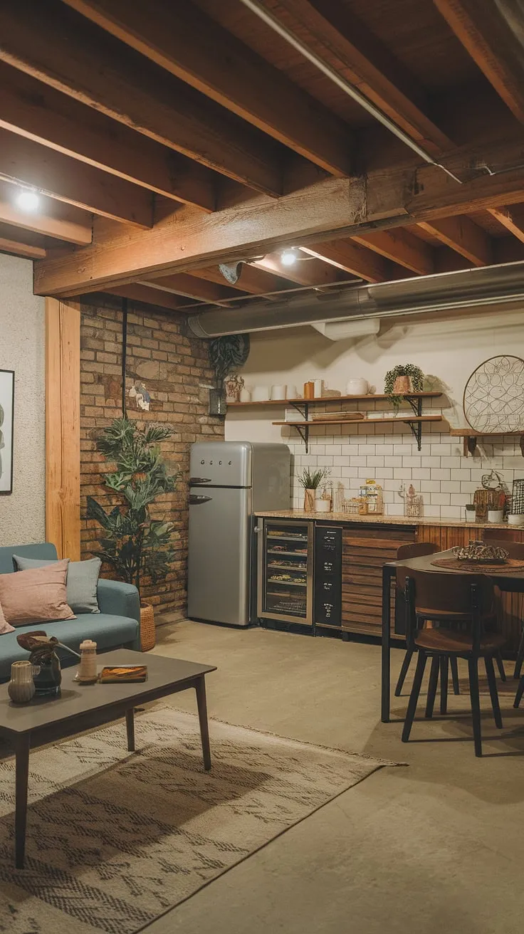 This vintage basement remodel transformed a dark space into a bright and airy basement suite. Open plan living, a cozy rec room, and clever living in basement ideas make this the ultimate comfortable basement ideas.