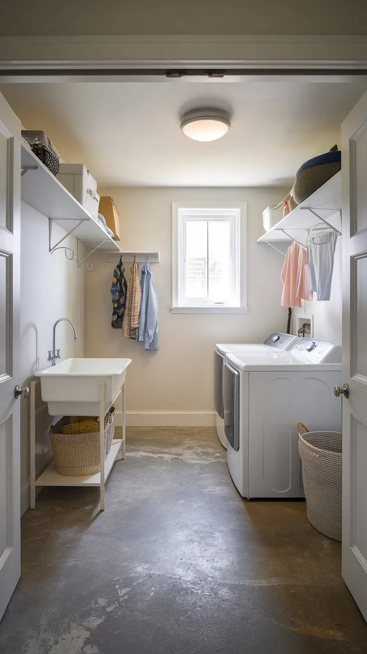 Transforming a basement utility room into a dream laundry room—or even a mudroom laundry combo—is easier than you think. This laundry room inspiration shows how thoughtful laundry room layouts and clever storage can create the home laundry room of your dreams.