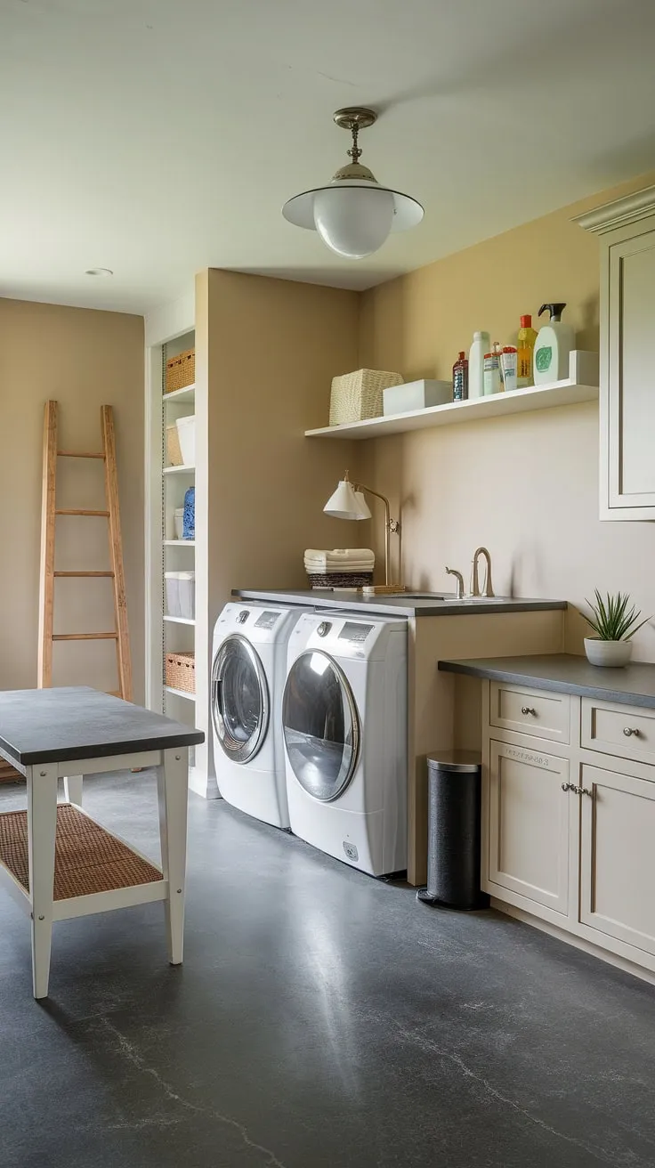 Laundry room inspiration at its finest! This home laundry room, cleverly designed as a mudroom laundry or even a laundry mudroom, showcases the best in basement utility room design. Achieve your dream laundry room with these laundry room layouts.