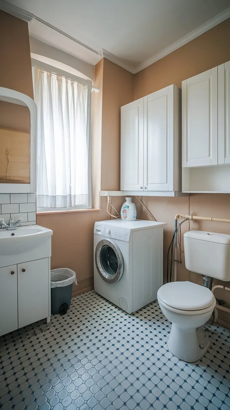 White laundry perfection! This laundry room inspiration showcases a clever laundry makeover and brilliant room storage DIY, complete with white laundry essentials and laundry powder.