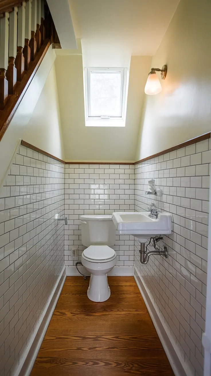 This clever restroom under stairs transforms wasted space into a functional and surprisingly spacious bathroom under stairs. Brilliant small bathroom ideas under stairs for maximizing your home's potential.