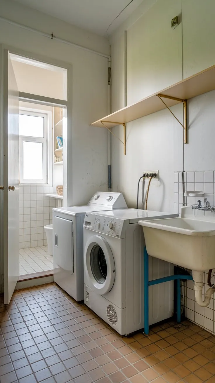 This laundry room bathroom combo proves that even small laundry rooms can be stylish and functional. A laundry room remodel dream come true.