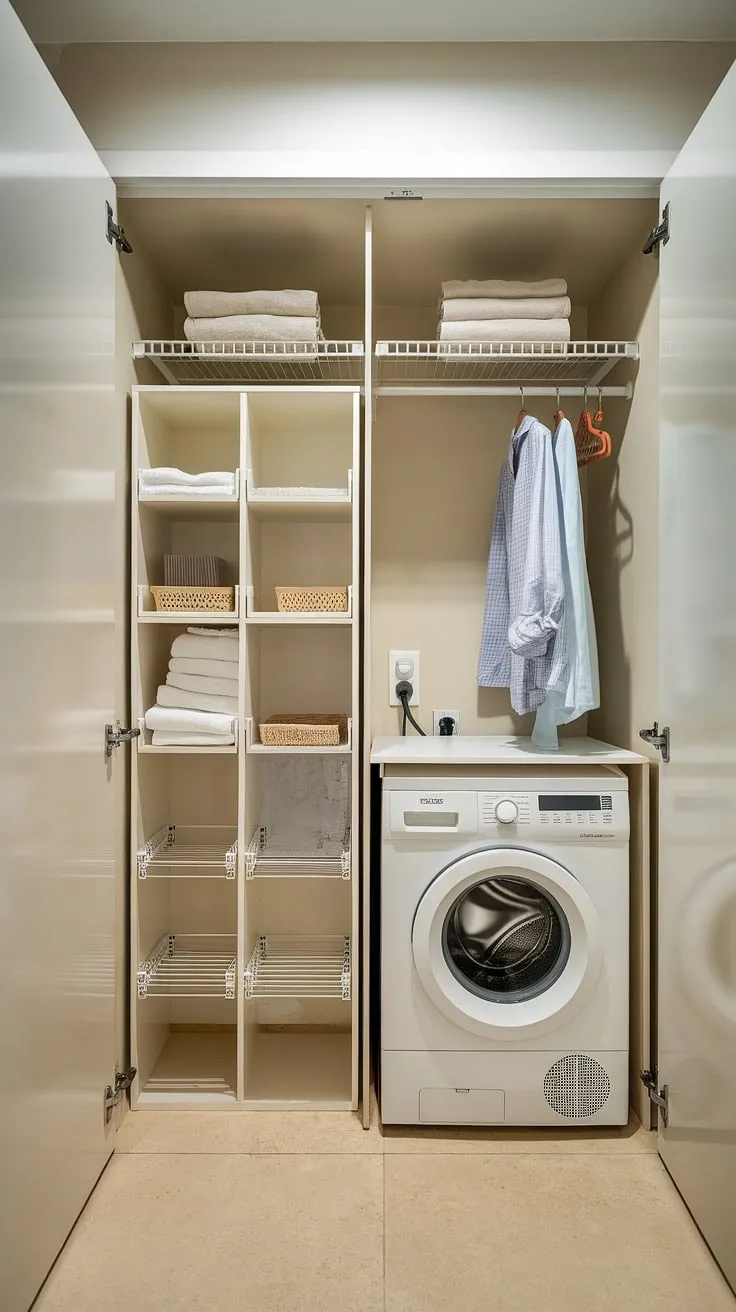 This laundry bathroom combo proves that even small laundry rooms can be stylish and functional. A laundry room remodel dream come true!