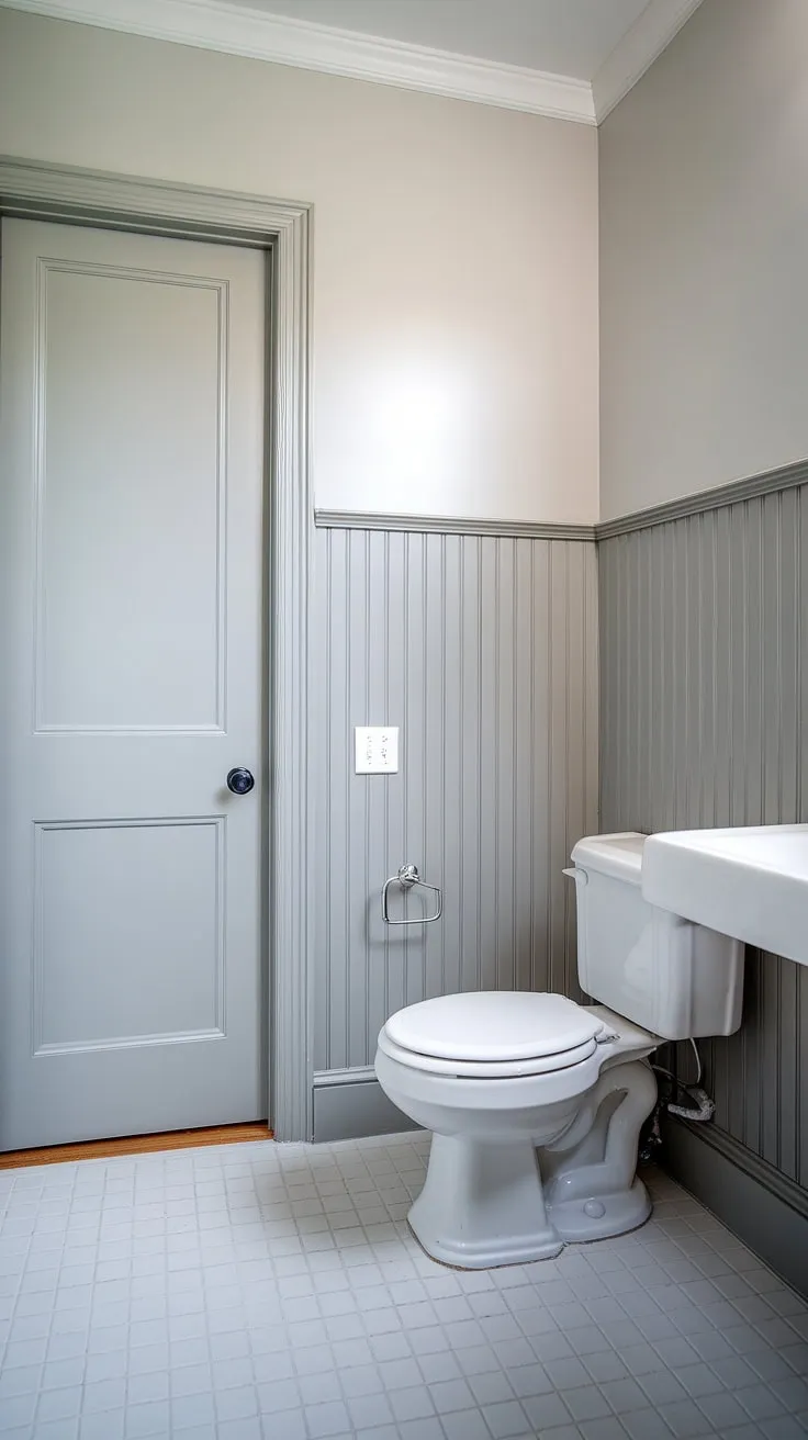This bright bathroom boasts charming beadboard wainscoting, extending halfway up the walls for a touch of classic elegance.  Thinking of adding beadboard to your own space?  Learn how to add beadboard to walls, from wainscoting installation to beadboard and batten techniques, and discover the perfect beadboard wainscoting height for your project.  This DIY-friendly beadboard bathroom showcases the beauty of simple design, and inspires ideas for everything from beadboard ceiling hallway projects to how to hang a mirror over wainscoting.  Consider wallpaper and beadboard bedroom combinations for a unique look.