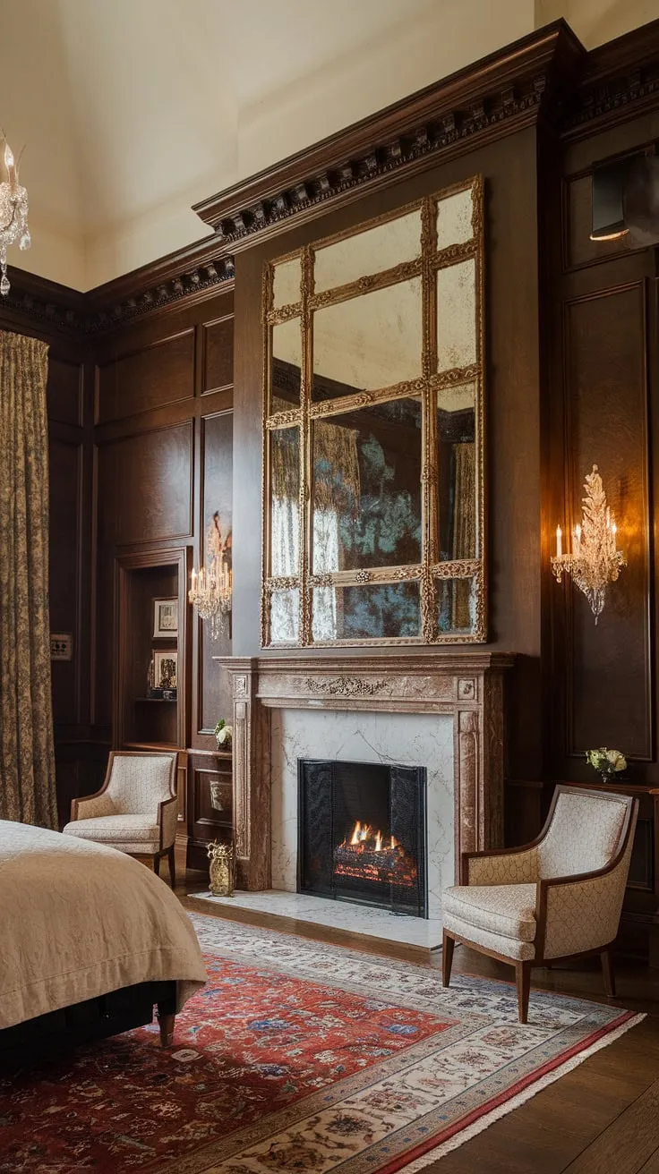 Opulent bedroom fireplace dreams. Adding a fireplace transforms this space into the ultimate fall bedroom ideas retreat, complete with layered bedding and a cozy ambiance. Consider these bedroom fireplace ideas for your own design inspiration.