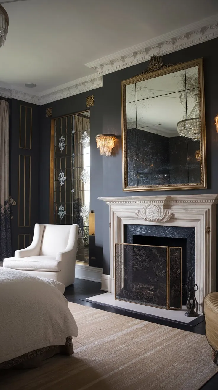 Opulent bedroom fireplace dreams. Adding a fireplace transforms this space into the ultimate fall bedroom ideas retreat, complete with layered bedding and luxurious details. Consider these bedroom fireplace ideas for your own design inspiration.