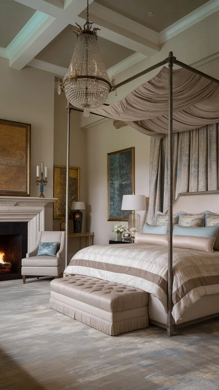 Opulent bedroom fireplace dreams are made of this: layered bedding, a cozy chair by the fire, and artwork that speaks volumes. Adding a fireplace transforms any bedroom; find your perfect design among these bedroom fireplace ideas and bedroom with fireplace ideas.