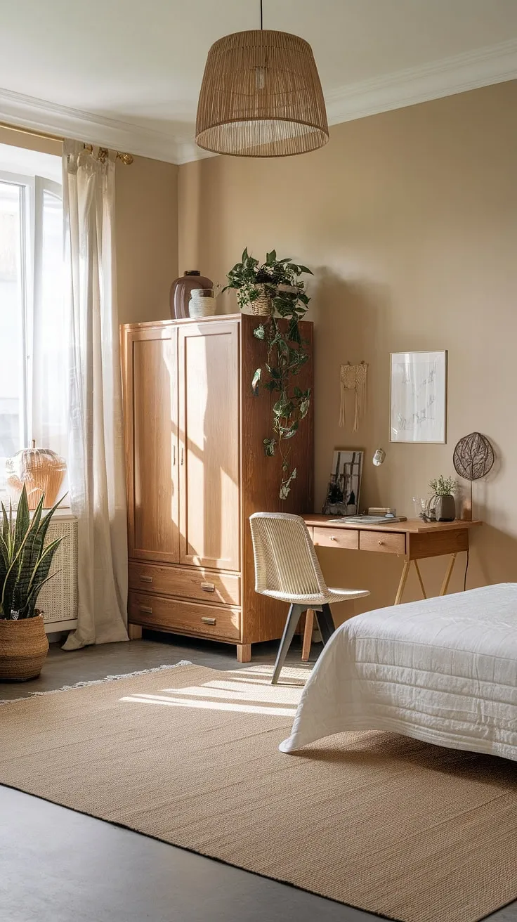 Room inspiration bedroom: a classy bedroom makeover. This simple bedroom design, featuring an orange accent, is perfect for those looking to redecorate bedroom and create a new bedroom with aesthetic interior design per la casa.