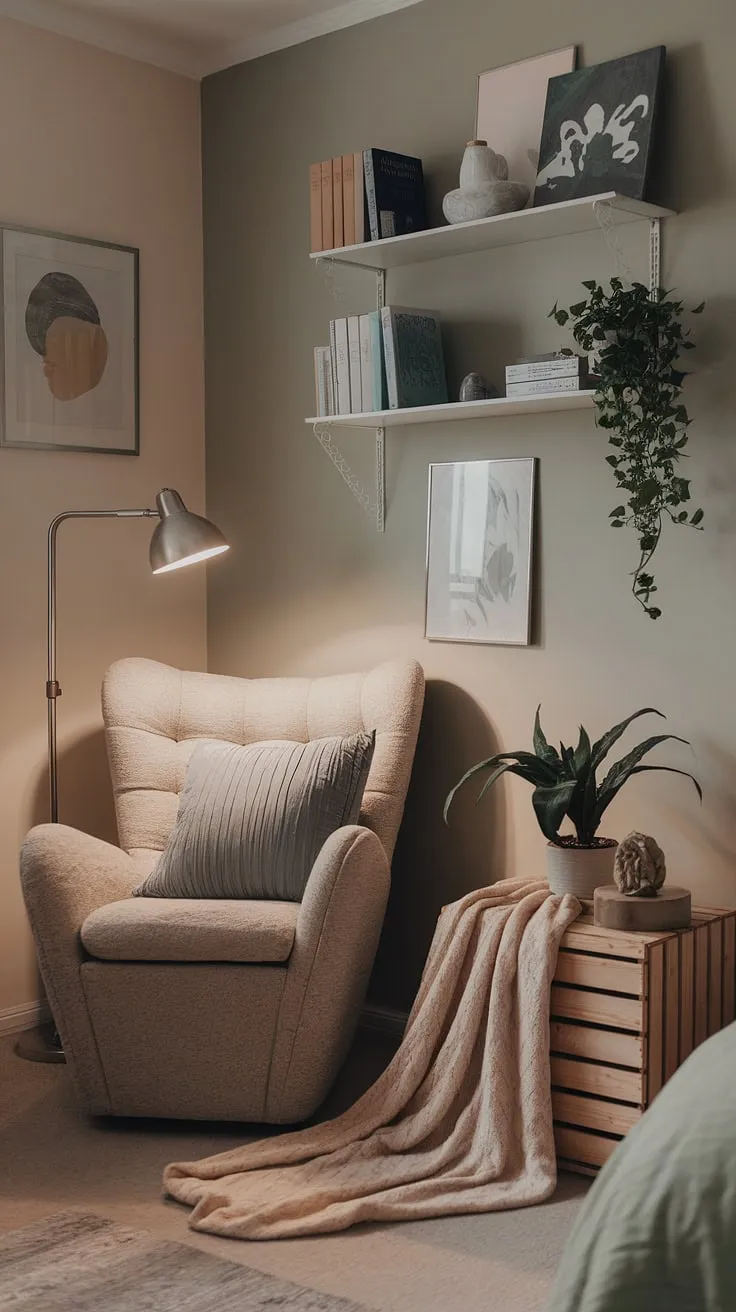 Transform a small space into a haven of tranquility. This bedroom reading corner is the ultimate relaxing area in bedroom, showcasing a quiet room design perfect for escaping the day. Snug ideas for small spaces made simple.