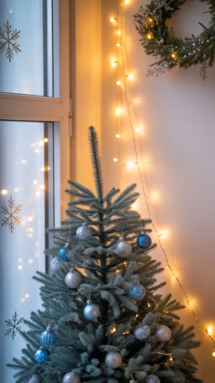 Serene Icy-Blue Christmas Corner